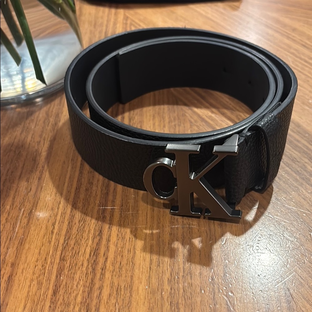Calvin Klein Black Leather Belt Men’s
